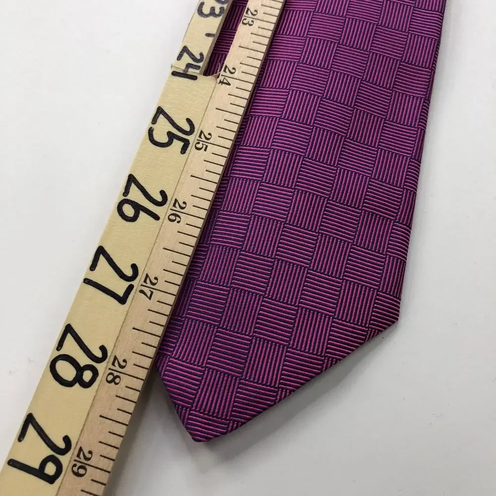 Brooks Brothers Makers 100% Silk Neck Tie Men’s Geometric Purple Pink 57-in